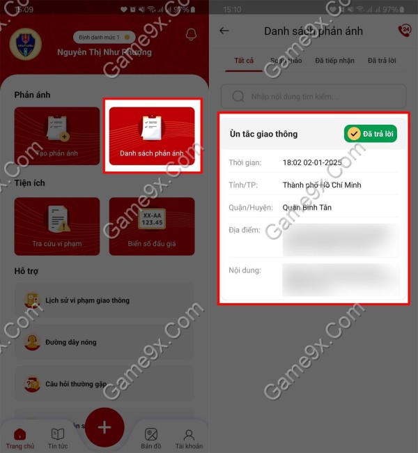 Ảnh mô tả Hướng dẫn xem trạng thái phản ánh vi phạm giao thông đã gửi