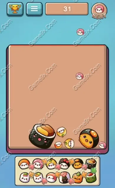 Ảnh minh họa trò chơi Chơi game Sushi Vui Nhộn – Popping Sushi Siêu Đáng Yêu